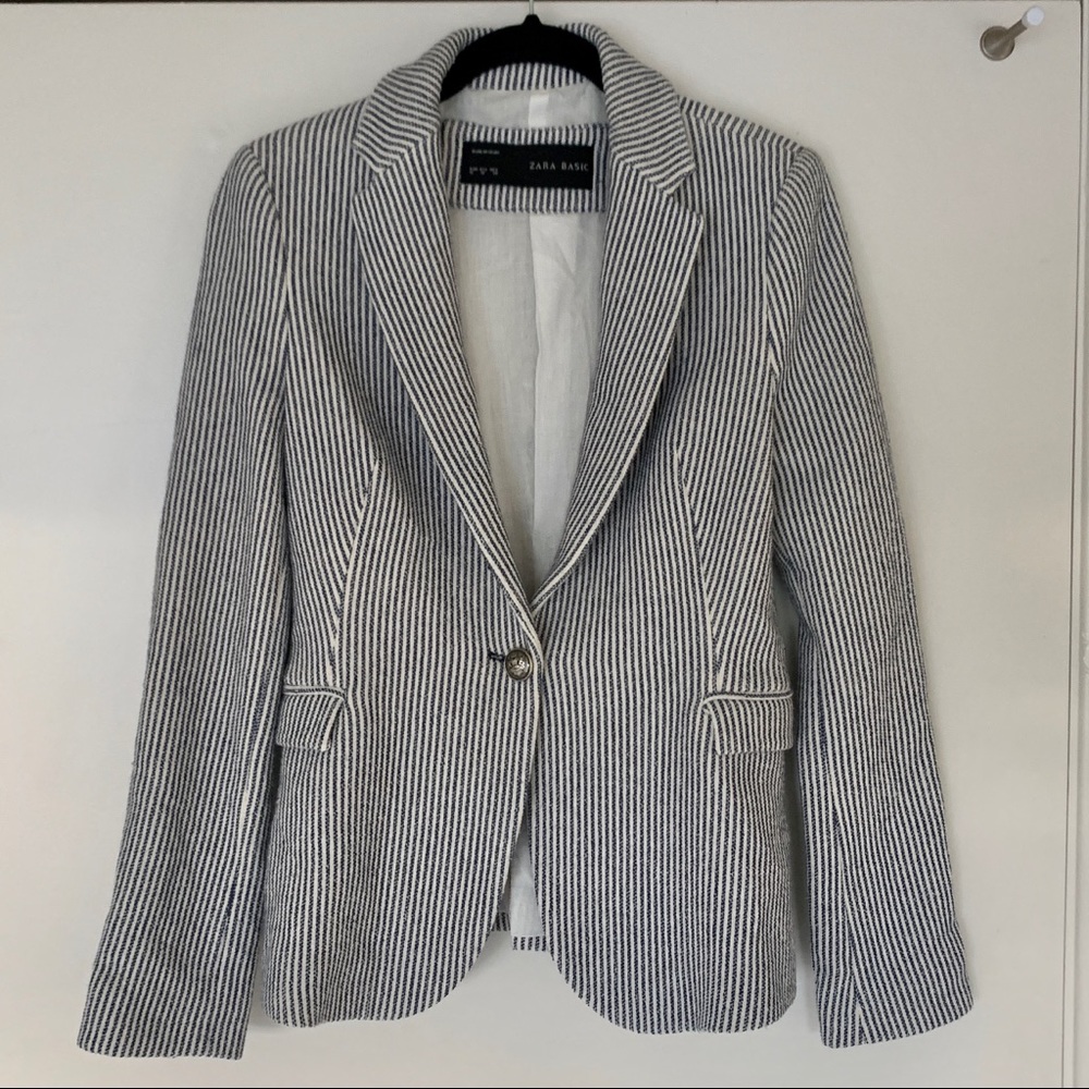 Zara Basic Pinstripe Blazer Medium